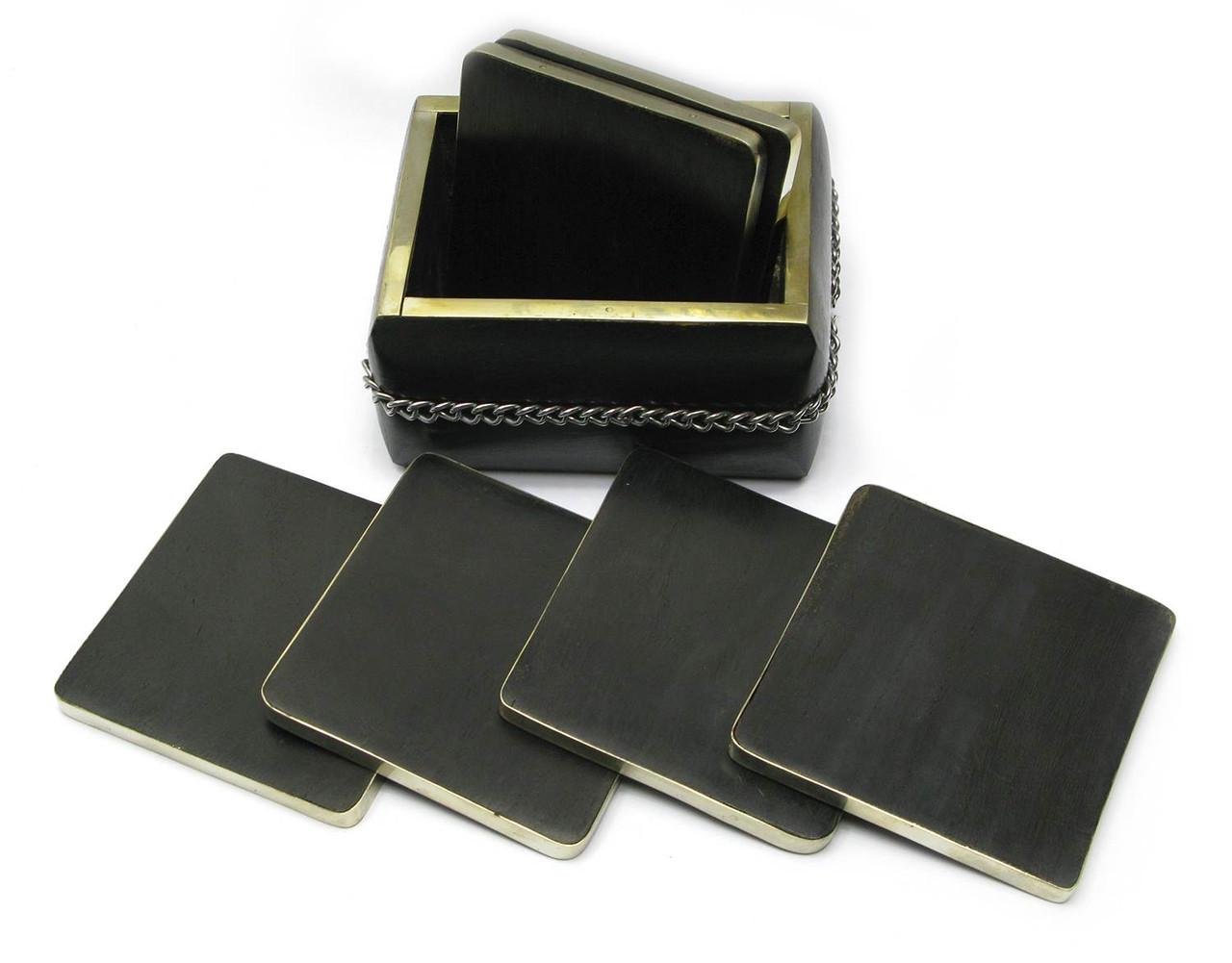 Подстаканник дерево 11х8,5х8,5 см Черный (28308)