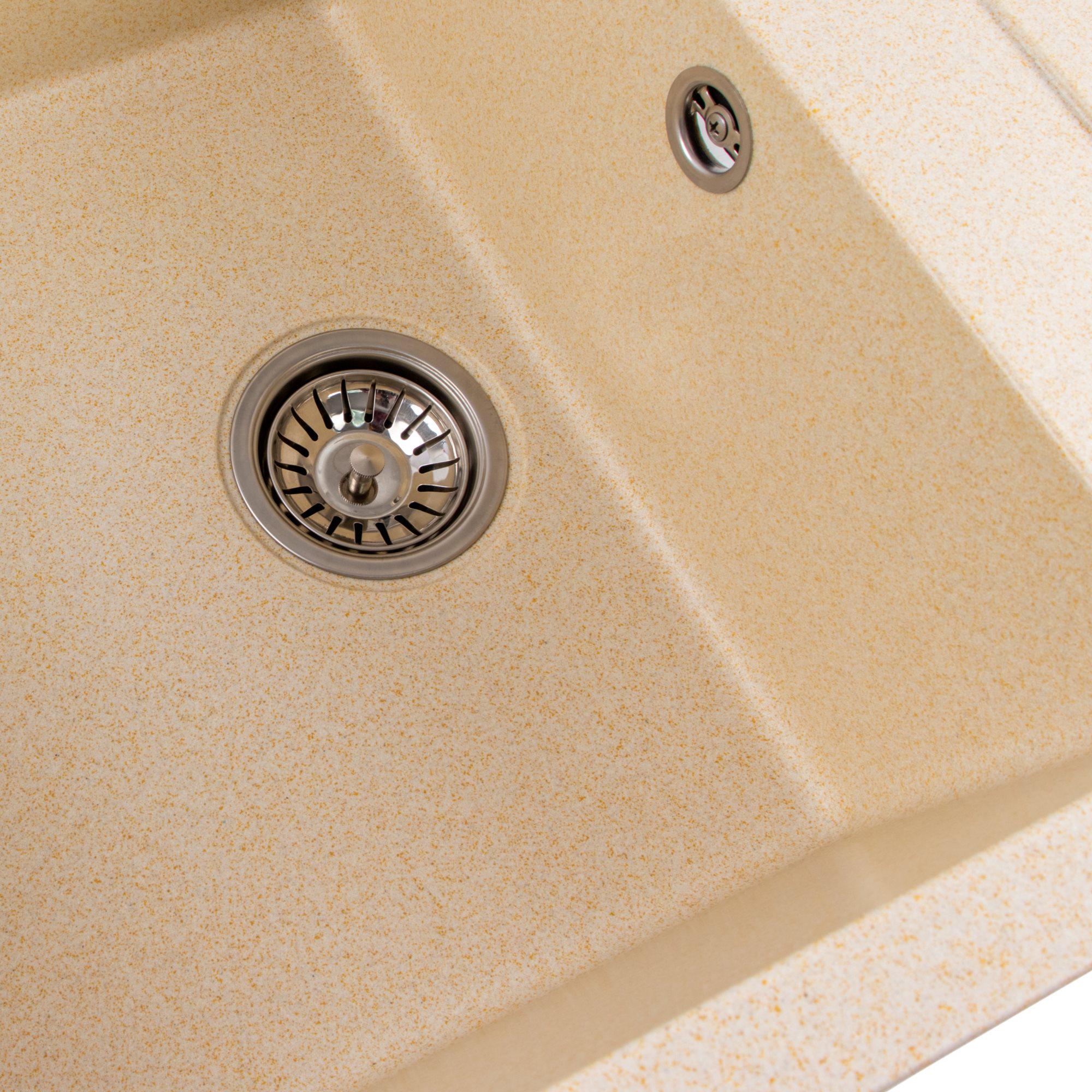 Мойка для кухни гранитная Platinum 7950 Selena матовая Песок - фото 5 Мойка для кухни гранитная Platinum 7950 Selena матовая Песок - фото 5