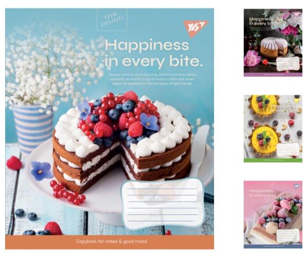 Зошити учнівські у лінійку YES Desserts 18 арк. 25 шт. в уп. (MTT-163156)