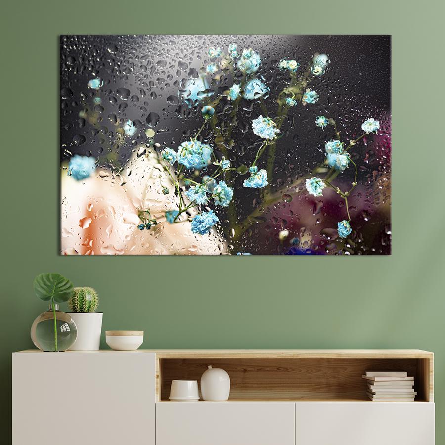 Картина на холсте Голубые цветочки 51x34 см (940-1)