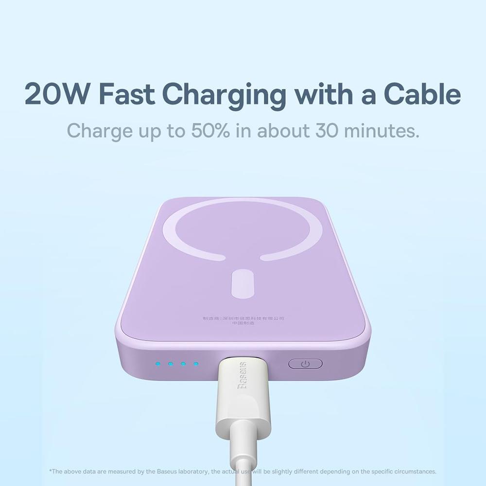 Повербанк BASEUS з MagSafe Magnetic Mini Power Bank 20W 10000mAh Purple (P10059001313) - фото 4