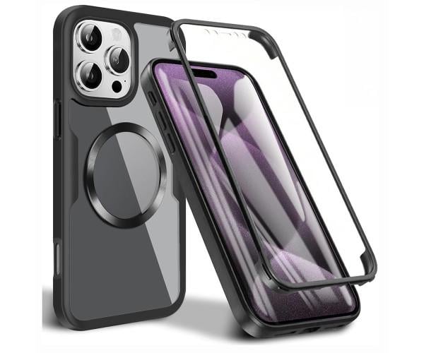 Чохол Double Shield 360 with Ring для iPhone 16 Pro Max Чорний