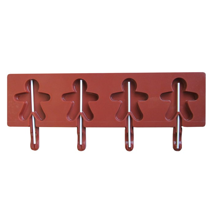 Форма силиконовая Empire EM8490 Человечек для четырёх леденцов 355х140х15 мм (iz13255)