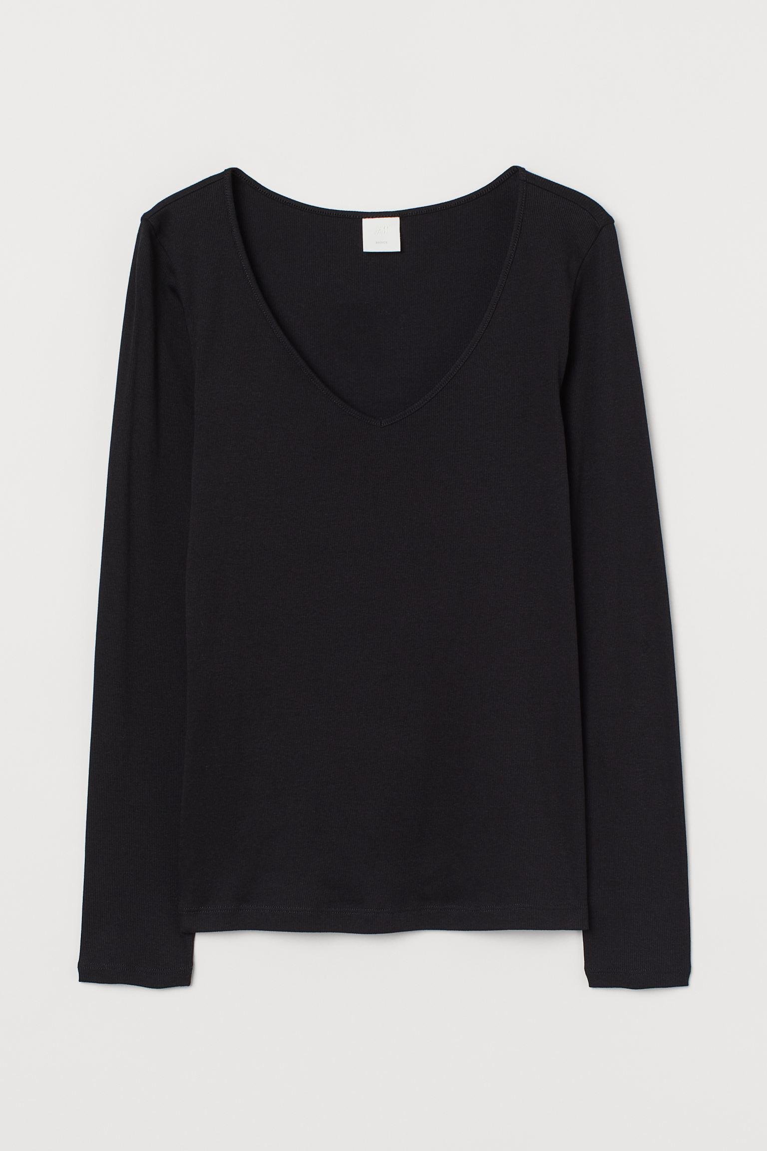 Лонгслив H&M S Черный (1049284612)