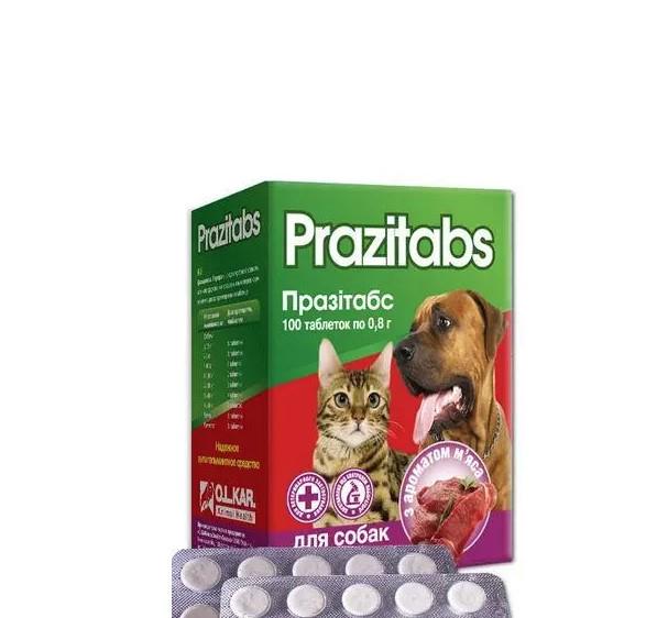 Таблетки O.L.KAR. Антигельмінтик Празітабс 100 шт. (1696) - фото 1