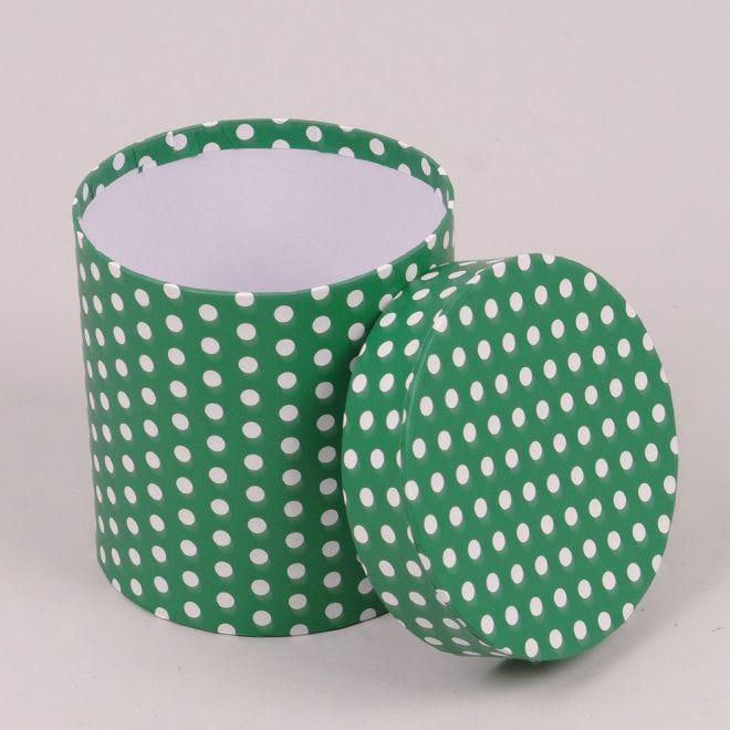 Комплект коробок для цветов Flora 2 шт. Зеленый в белый горошек (39867) - фото 2 Комплект коробок для цветов Flora 2 шт. Зеленый в белый горошек (39867) - фото 2