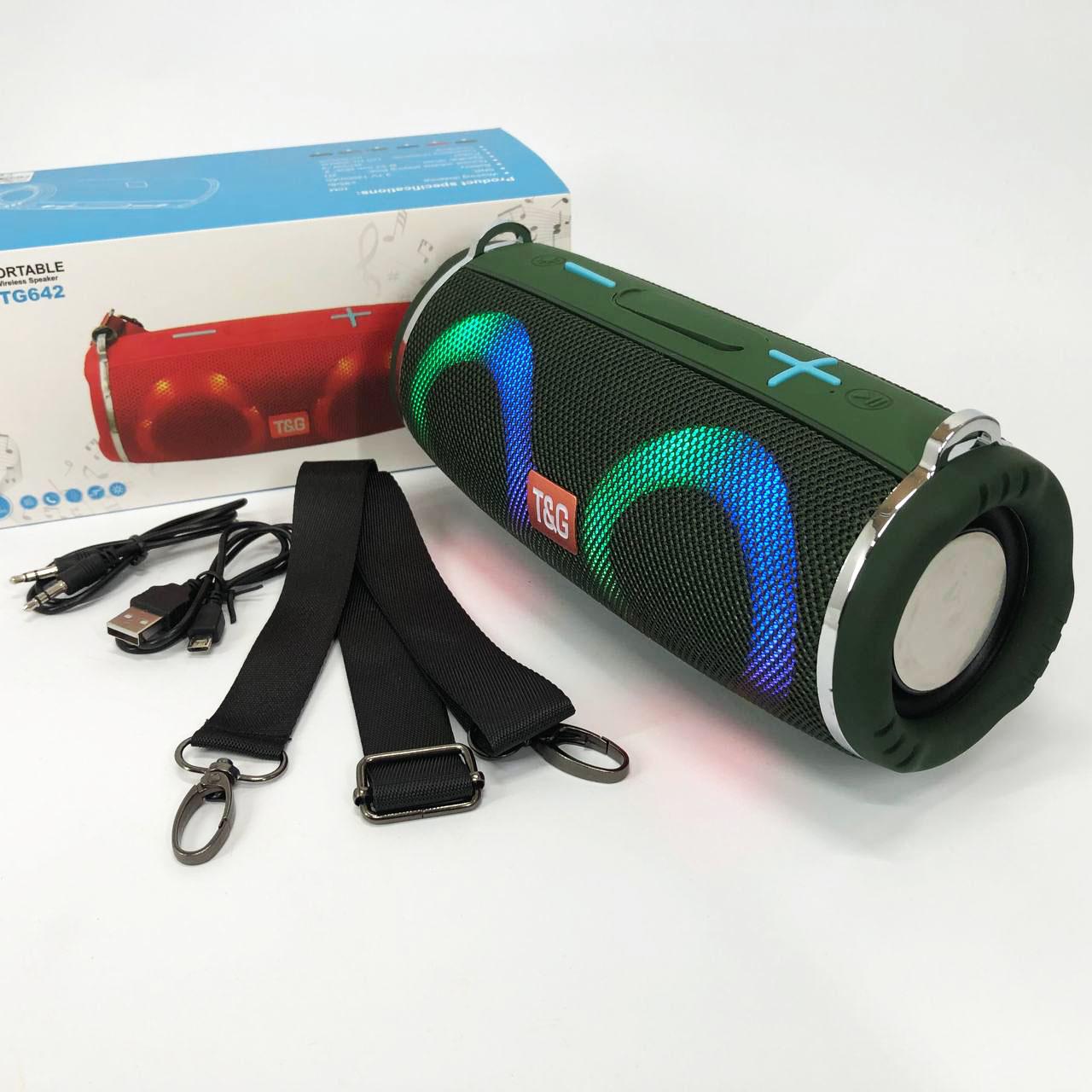 Колонка портативная с RGB подсветкой и ремешком TG642 Зеленый - фото 9 Колонка портативная с RGB подсветкой и ремешком TG642 Зеленый - фото 9