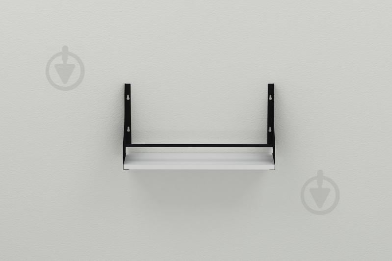 Полка настенная Ferrum-decor Изи 260x500x150 металл Черный ДСП Белое 16 мм (IZI0001)