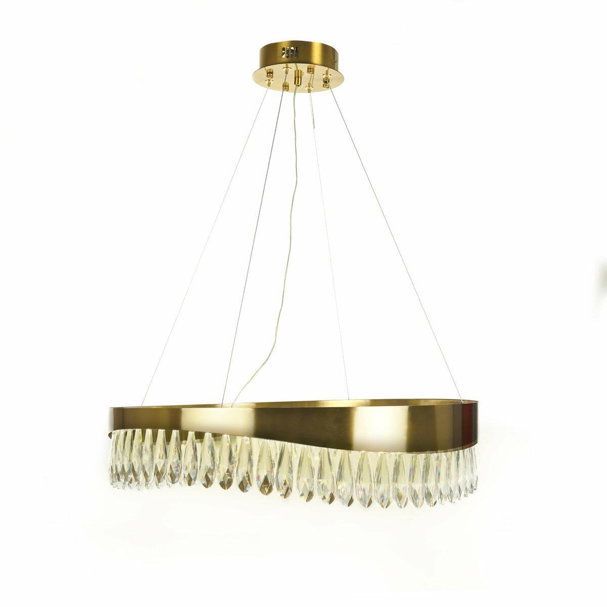 Люстра светодиодная Sirius с хрустальным плафоном 74W 3000-6500К Золотой (Ш 88069/600 (led))