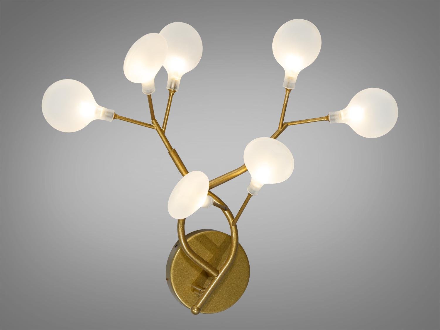 Светильник настенный Светлячок 7 ламп Сатин/Золотой (B887-7A (GD)