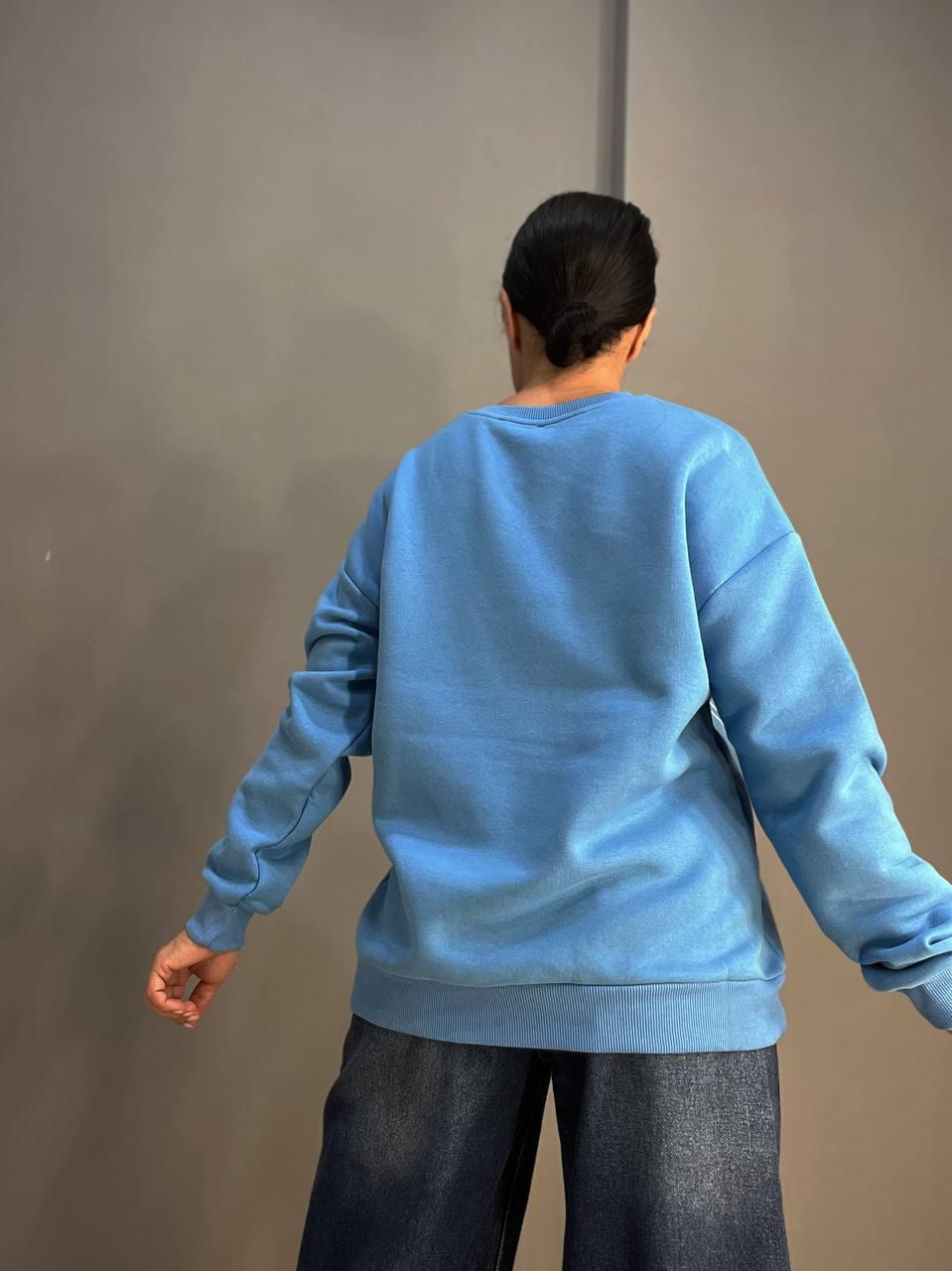 Свитшот женский QUZEN 488 long beach флис утепленный M Голубой (880) - фото 6 Свитшот женский QUZEN 488 long beach флис утепленный M Голубой (880) - фото 6