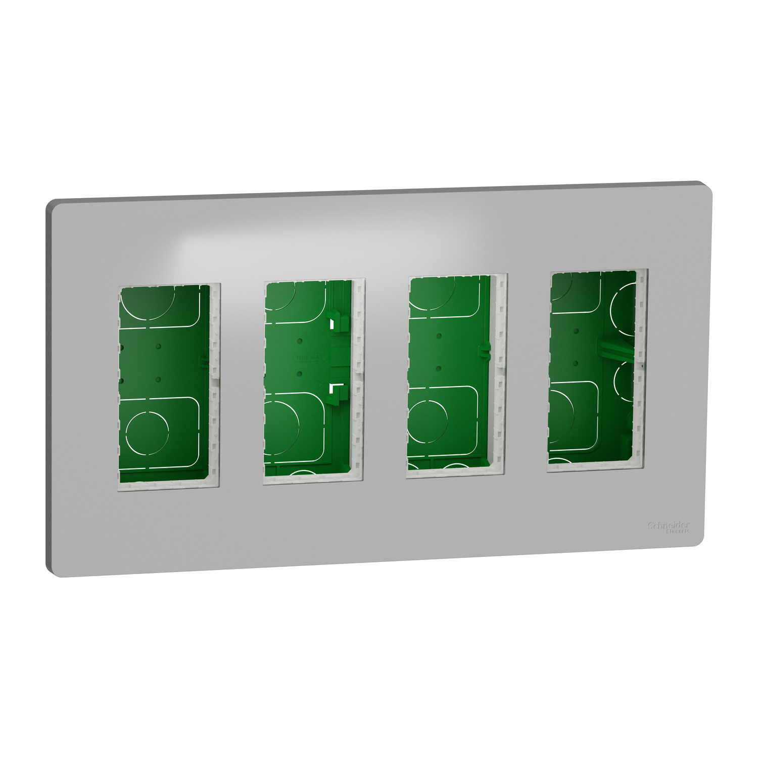 Блок Unica System+ скрытая вставка 4х2 Алюминий (NU174430)