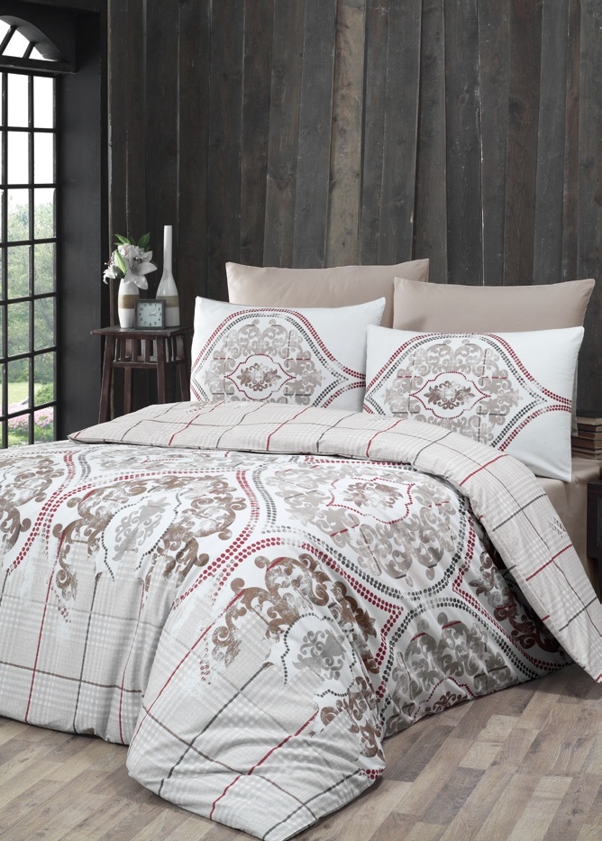 Комплект постельного белья Lighthouse Ranforce Cariana 200х220 см/50х70 см 2 шт. Бежевый