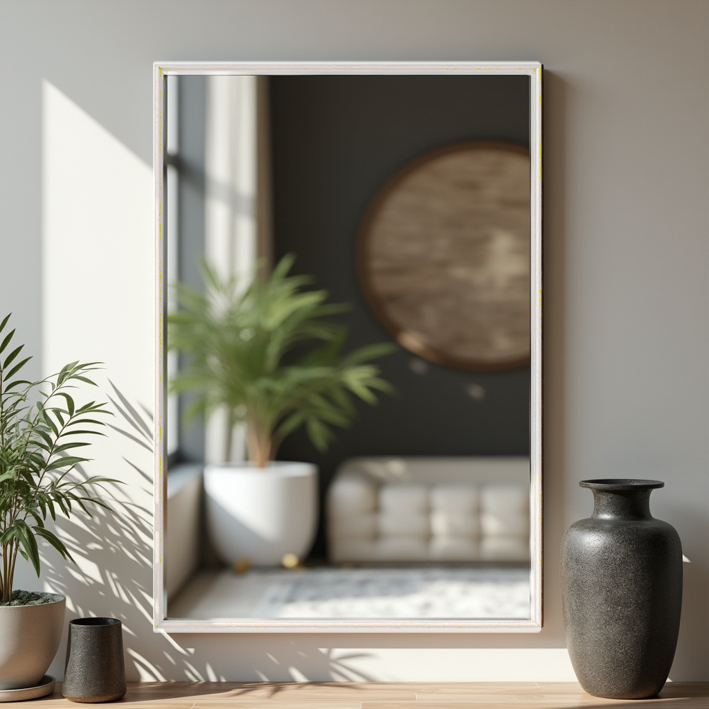 Дзеркало в рамі настінне Tobi Sho Melanie без підсвічування універсальне 700х500х20 мм White