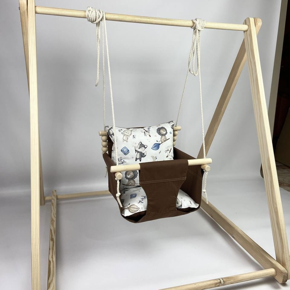 Комплект Деревянная опора/Стандарт из хлопка Коричневый (gs-8782)