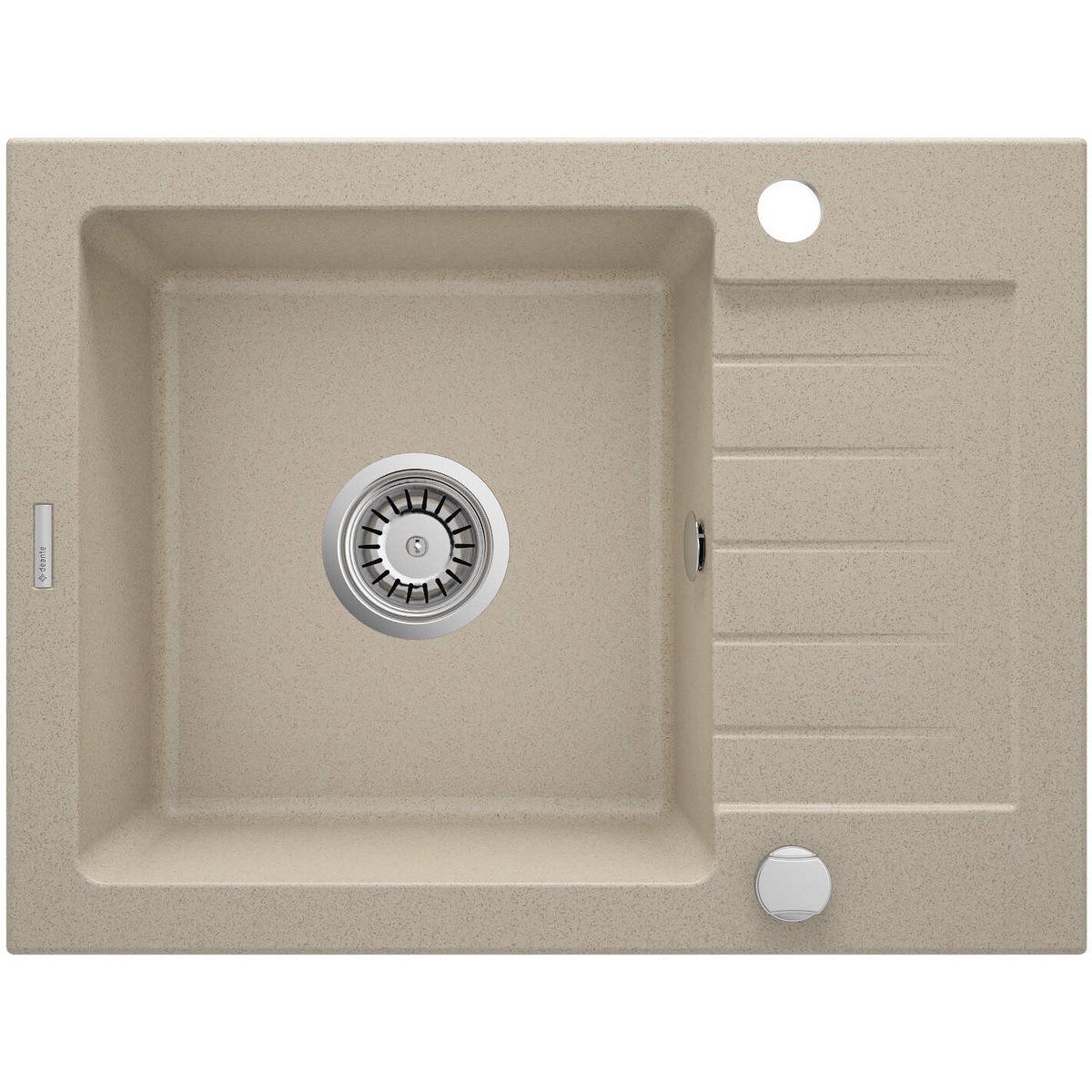 Мойка кухонная Deante ZQZ_711A гранитная прямоугольная 580x440 мм Бежевый (25965218)