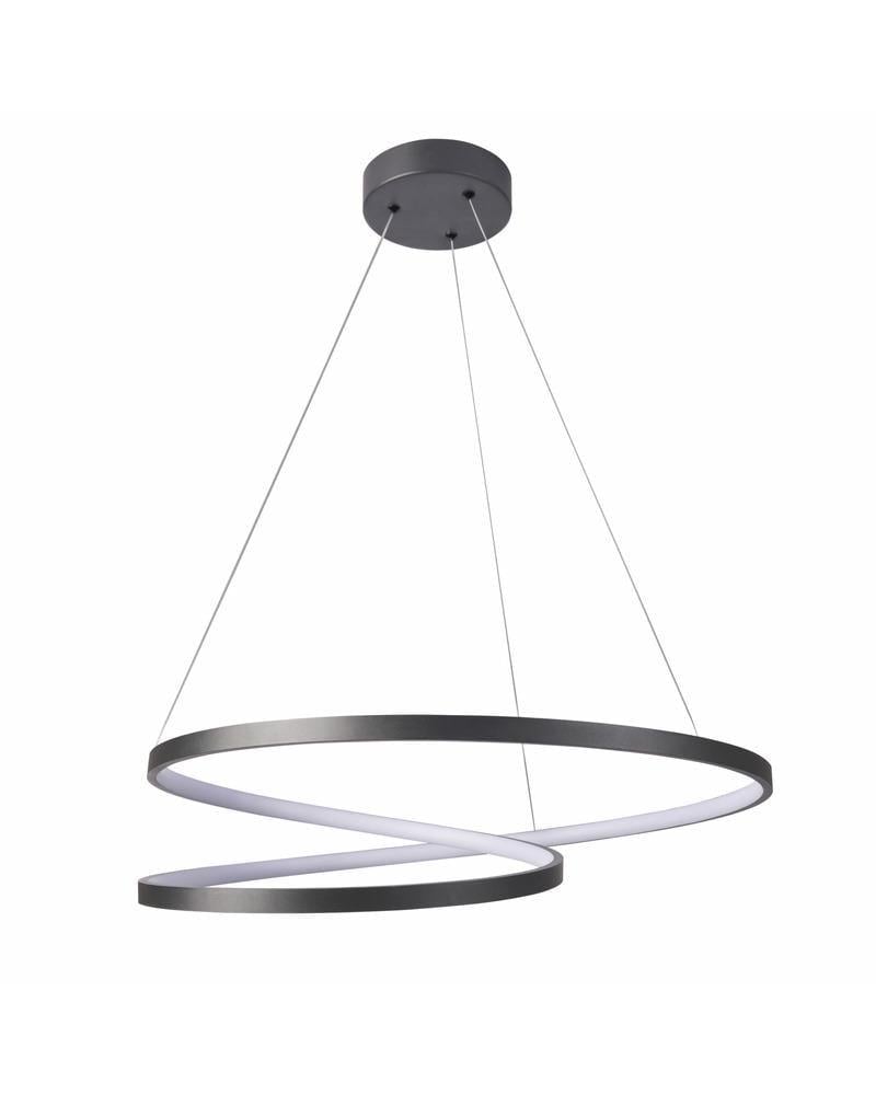 Люстра подвесная светодиодная круглая Polux 328175 Zefira 60 Led 1x52W 4000K 4900Lm IP20 Антрацитовый (24574482)