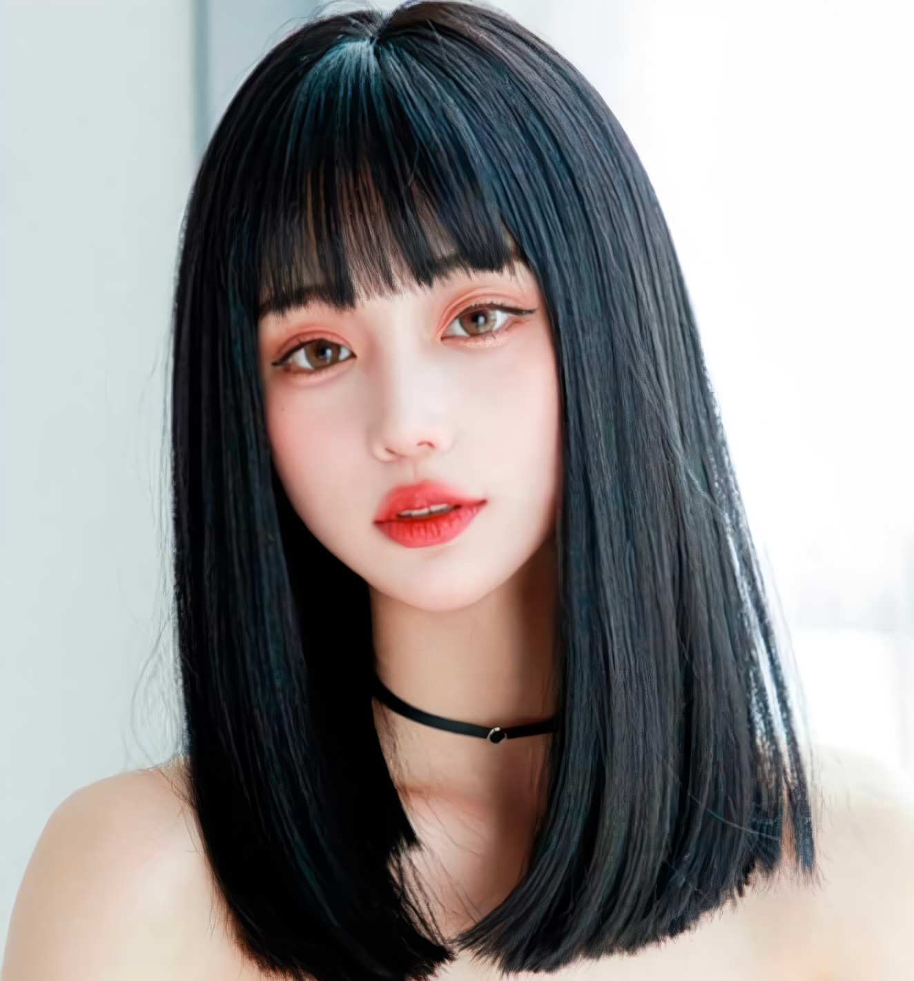 Парик длинное каре Брюнетка 43 см Черный (Т0000944)