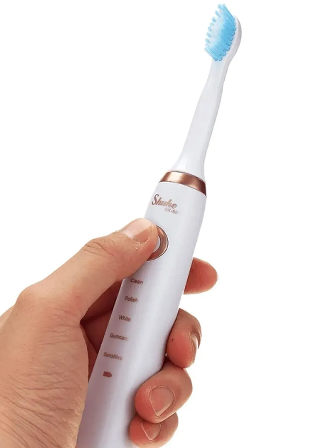 Зубна щітка електрична Shuke USB з 4 насадками Білий (30587187) - фото 4