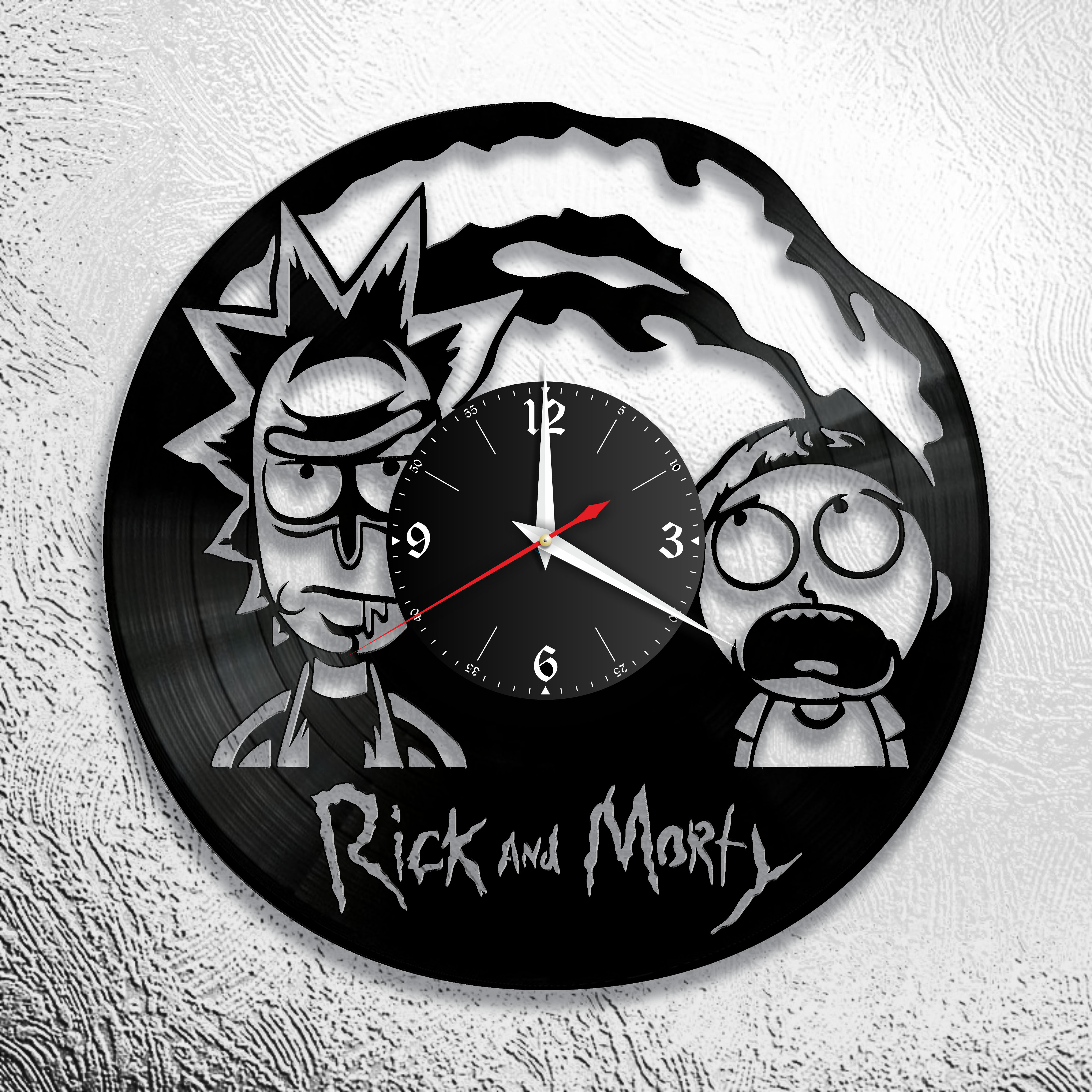 Часы настенные Рик и Морти 0837 из виниловой пластинки
