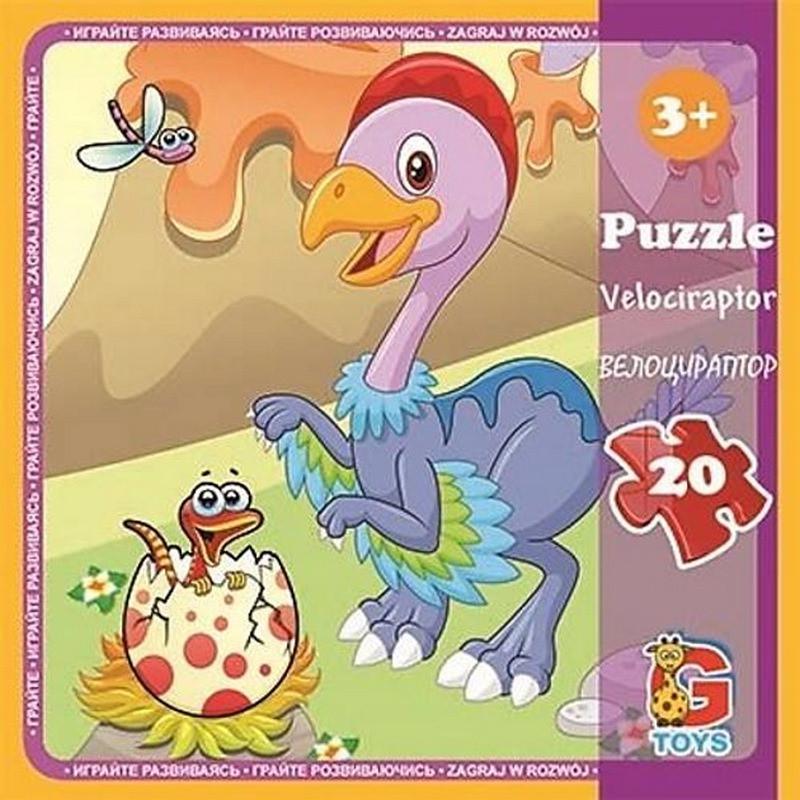 Пазлы детские картонные G-Toys Динозавры 20 эл. (IP-177-P-784)