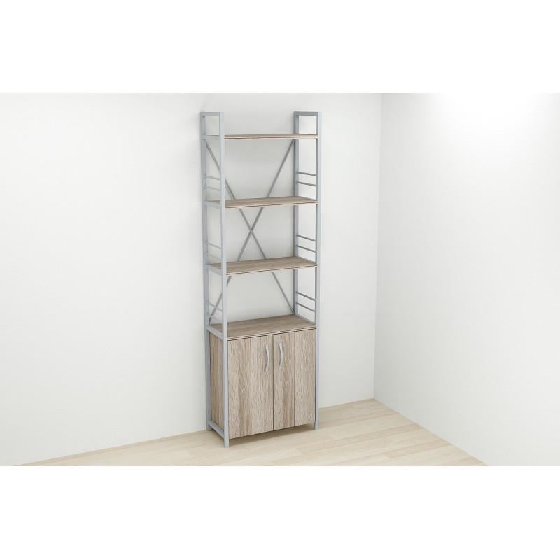 Этажерка Ferrum-decor Konekt 4/60 с тумбой металл/ДСП Серый/Дуб сонома трюфель (FRD-102481) Этажерка Ferrum-decor Konekt 4/60 с тумбой металл/ДСП Серый/Дуб сонома трюфель (FRD-102481)