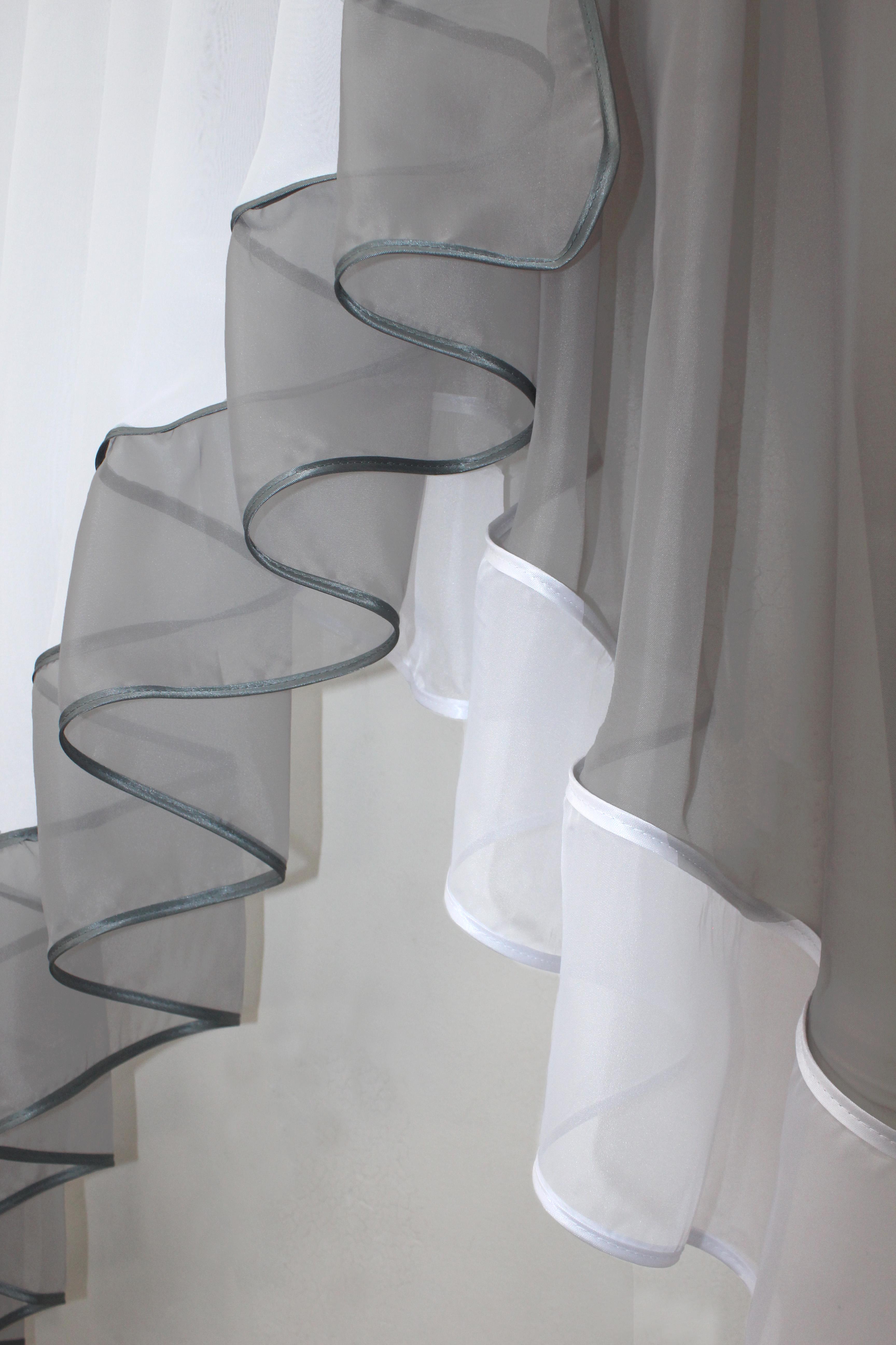 Занавеска кухонная VR-Textil № 023к 150х150 см Серый/Белый (50-535) - фото 3 Занавеска кухонная VR-Textil № 023к 150х150 см Серый/Белый (50-535) - фото 3