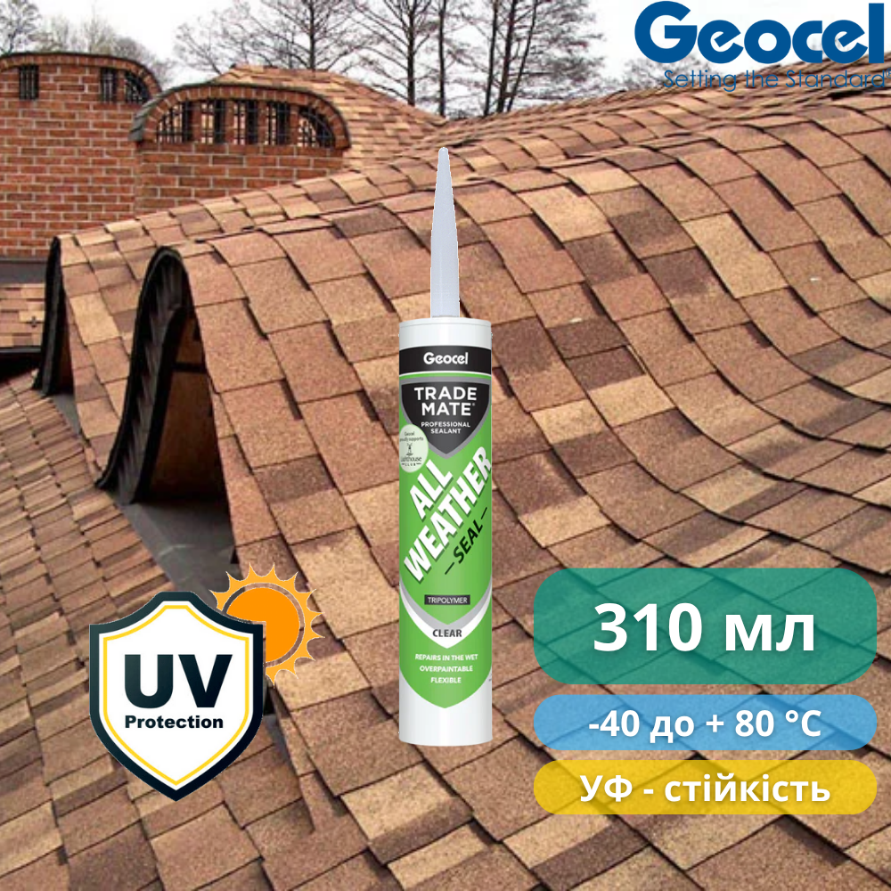 Герметик полимерный всепогодный Geocel All Weather 310 мл Прозрачный (7100012) - фото 5