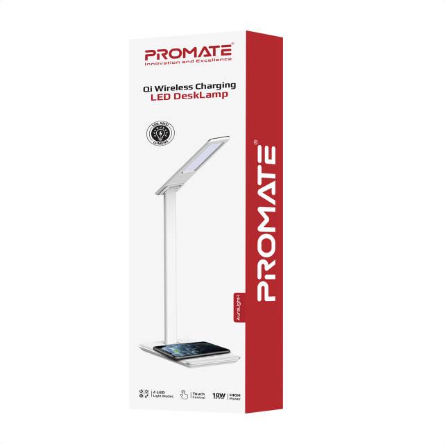 Настільна лампа Promate AuraLight-1 500 lm 10 W бездротова зарядка 2.5 W USB White - фото 9