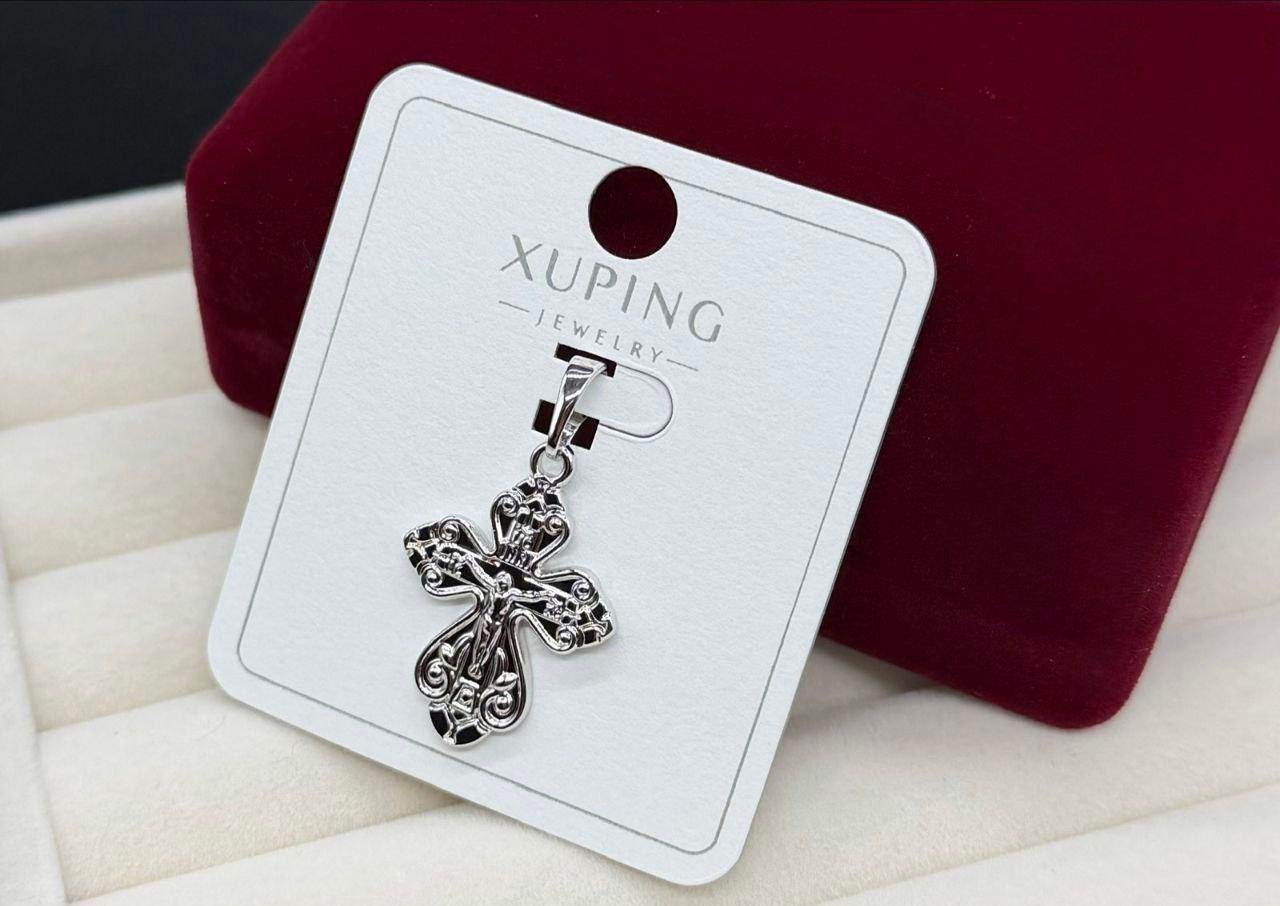 Кулон женский крестик Xuping из медицинского золота Серебряный (2912862636)