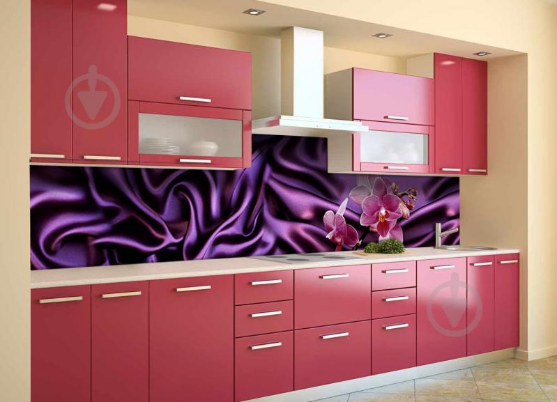 Скинали на кухню Zatarga «Фиолетовый Шелк» 650х2500 мм виниловая 3Д наклейка кухонный фартук самоклеящаяся Z180846/1