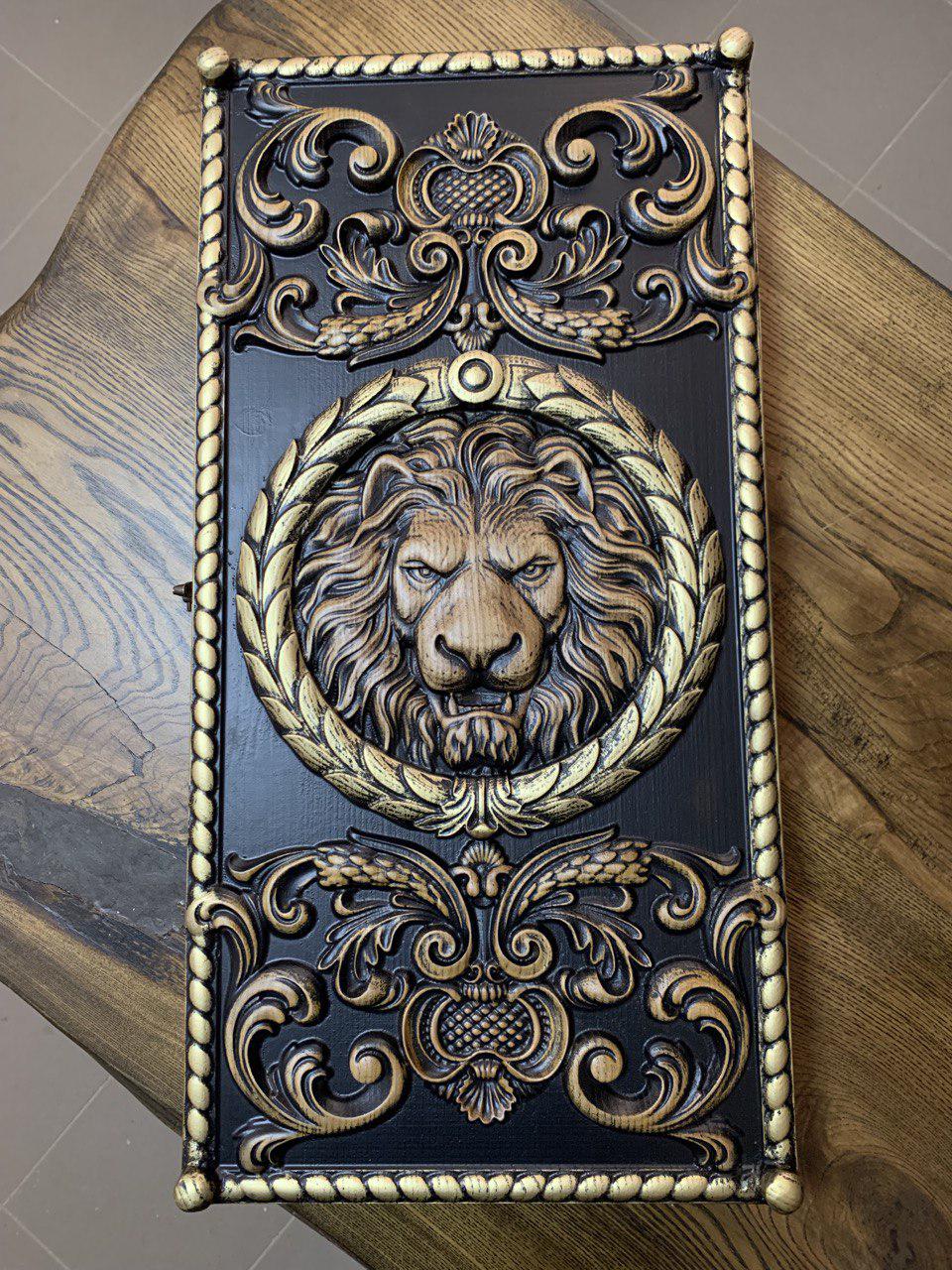 Нарды ручной работы деревянные Лев ясень 48 см (Н-102) Нарды ручной работы деревянные Лев ясень 48 см (Н-102)