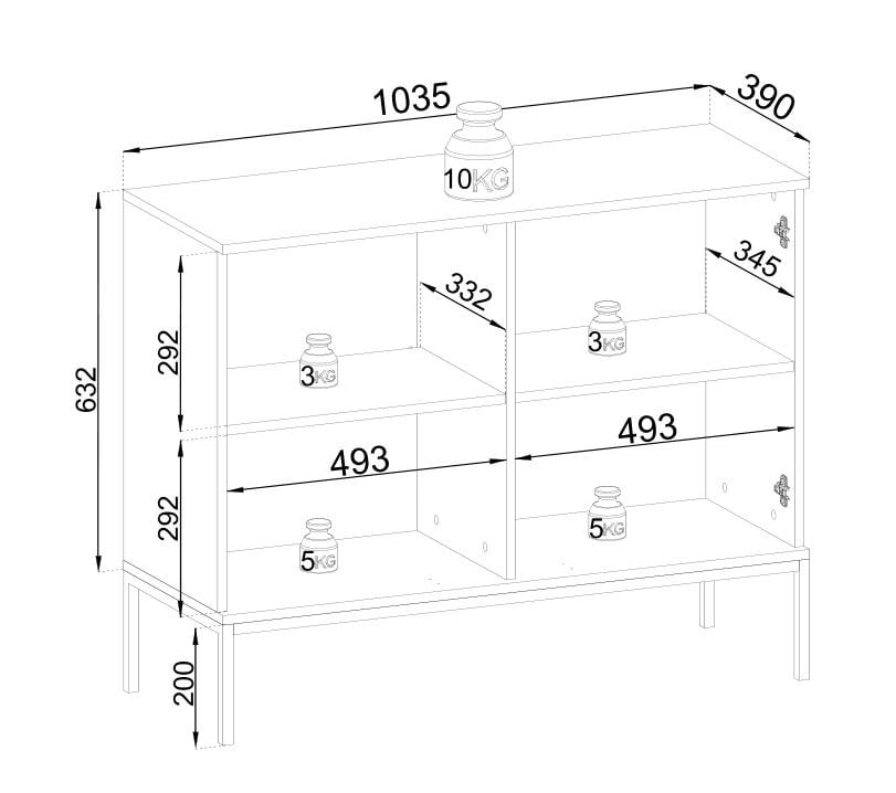 Комод з підсвіткою Perfect Home Sento K104 2-дверний Чорний/Дуб вотан (PFH-091489) - фото 3 Комод з підсвіткою Perfect Home Sento K104 2-дверний Чорний/Дуб вотан (PFH-091489) - фото 3