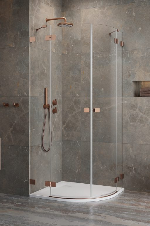 Душевая кабина полукруглая Radaway Essenza Pro PDD Transparent 90х90х200 безопасное стекло Медь (10095090-93-01L+10095090-93-01R)