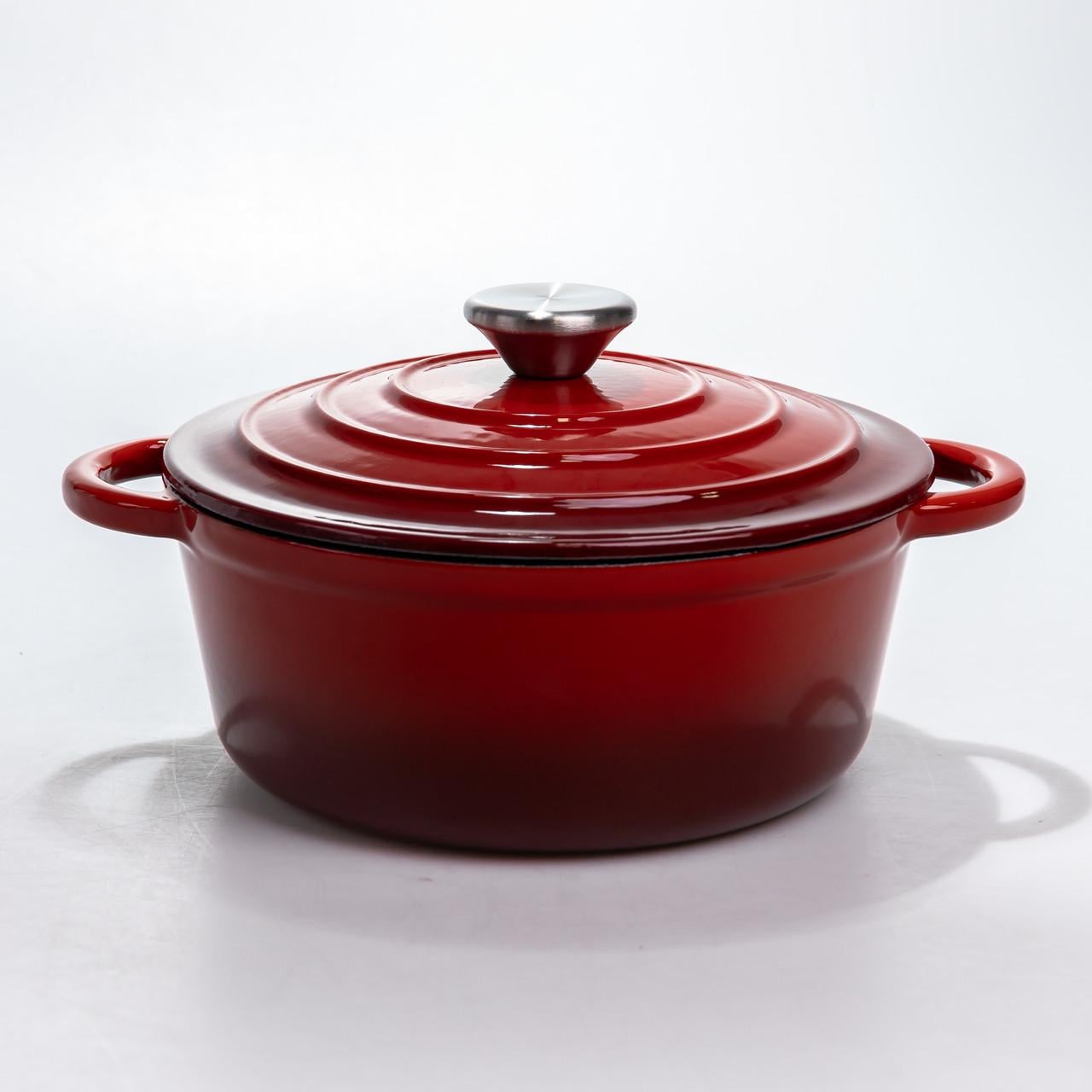 Кастрюля HP-1-14-RED 2,5 л чугун/эмаль/с крышкой Красный