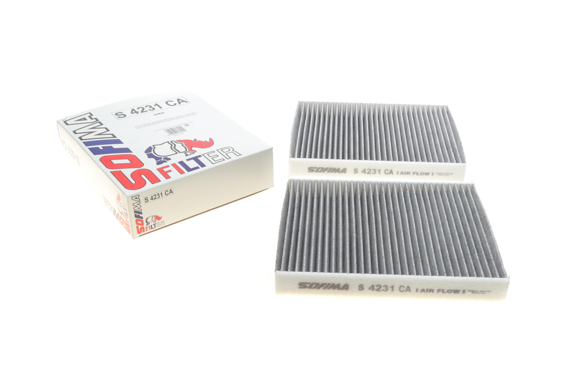 Фільтр салону SOFIMA для BMW 5 F10/F11/F07/6 F06/F12/F13/7 F01-F04 08-18 вугільний 2 шт. (S 4231 CA)