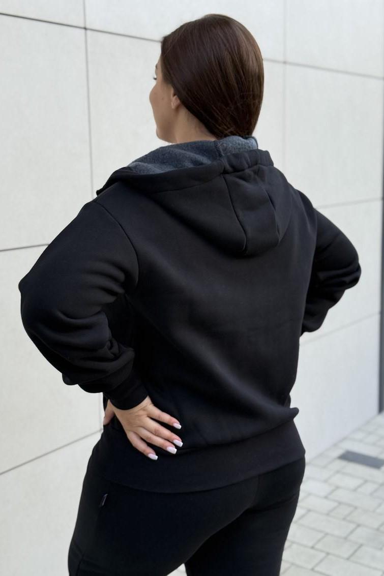Жіноча кофта М165.4 з капюшоном M Чорний (973-1-61) - фото 2