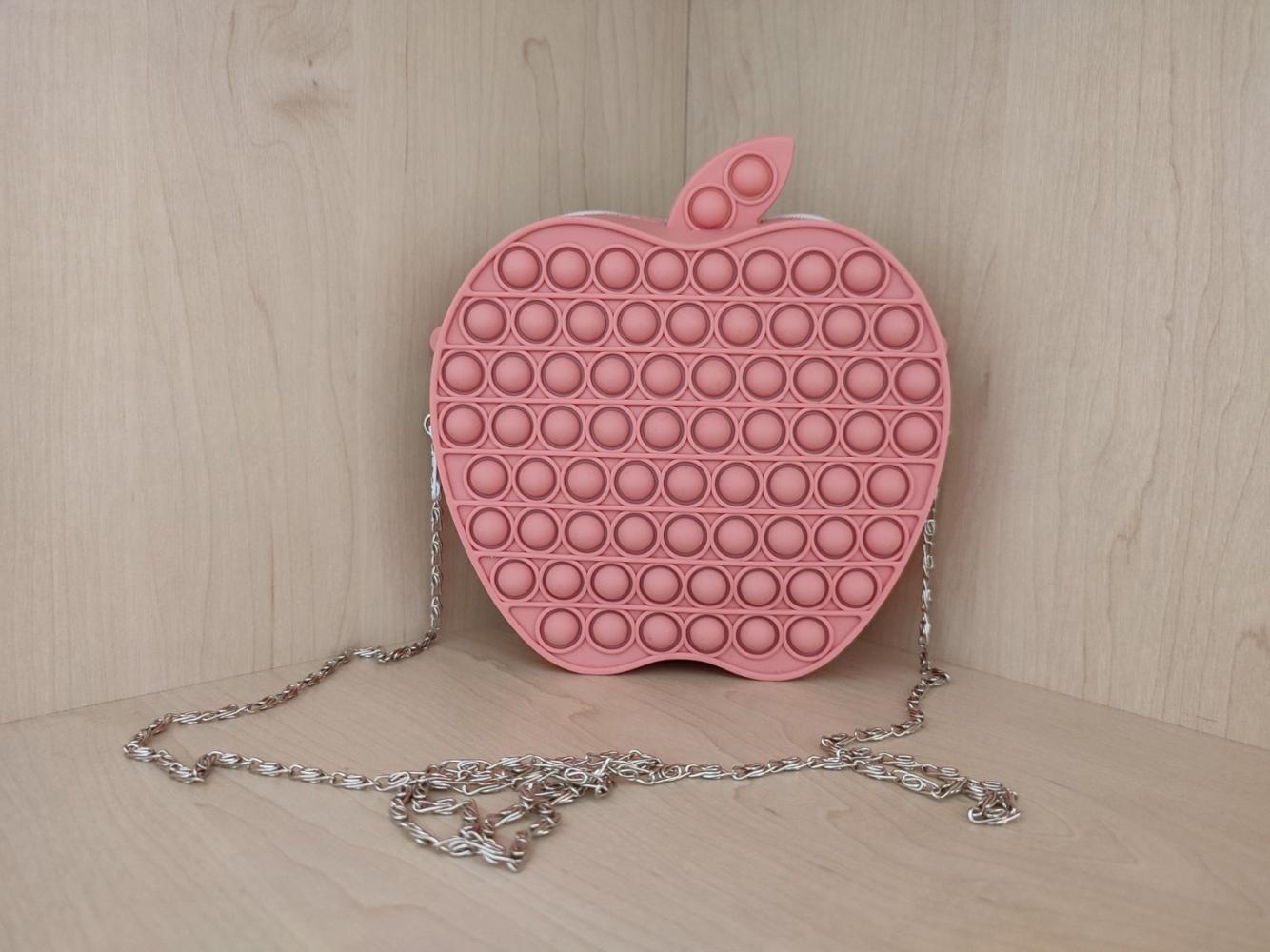 Сумка с ремнем антистресс Pop It Яблочко розовое (22170)