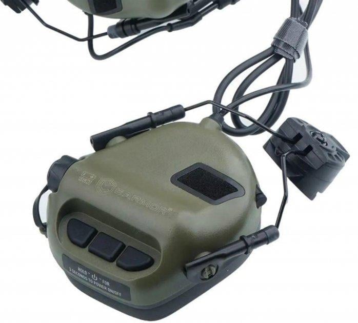 Навушники активні Earmor EM M32H M3 FG for Helmet-Mount Olive (12429848) - фото 3