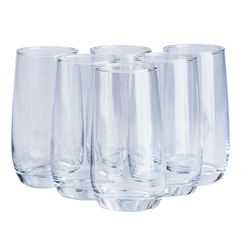 Набор стаканов Deli Glass высоких 6 шт. по 360 мл Прозрачный - фото 2 Набор стаканов Deli Glass высоких 6 шт. по 360 мл Прозрачный - фото 2