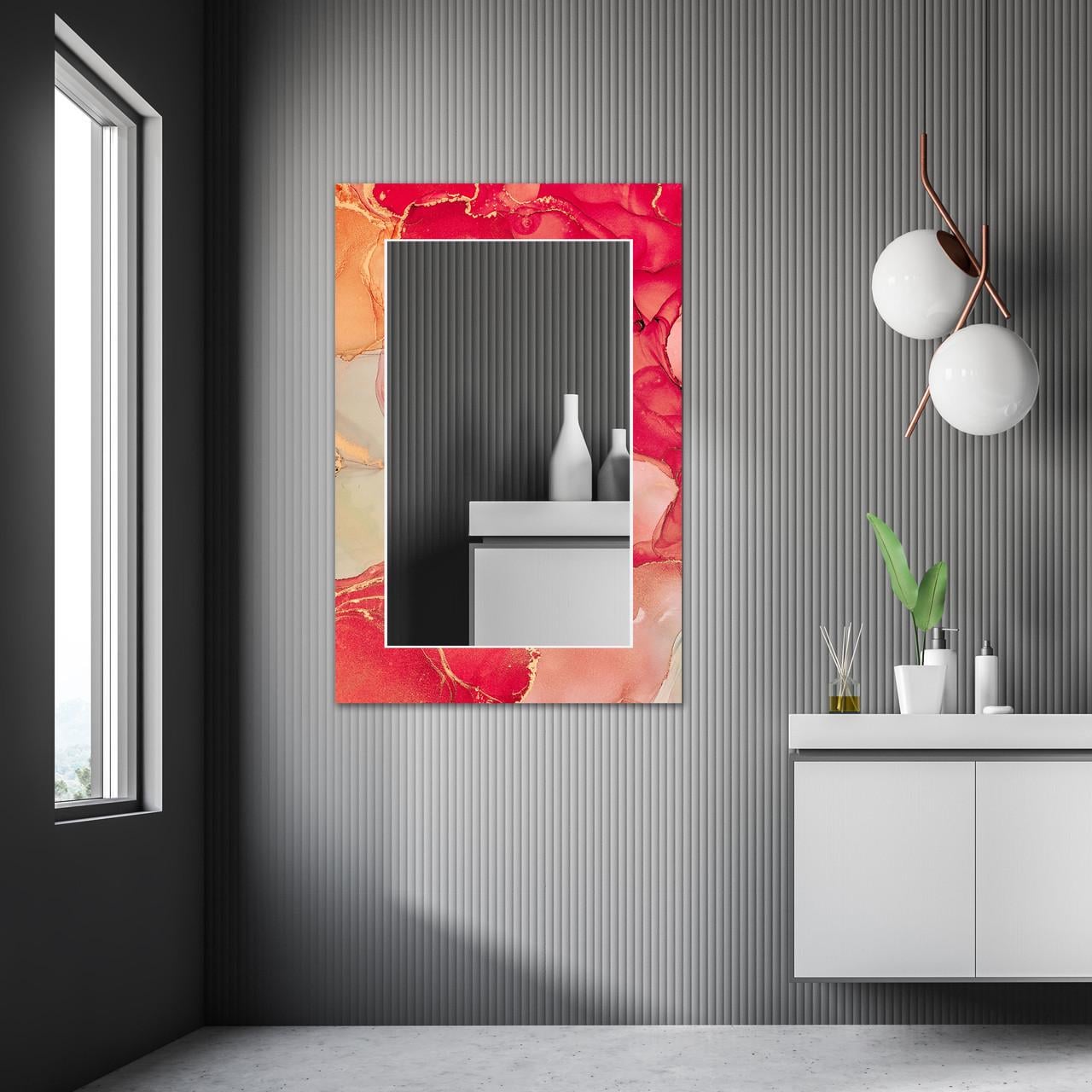 Дзеркало на стіну NovellaPrint з малюнком мармуру прямокутне 110х70 см (2015.7)