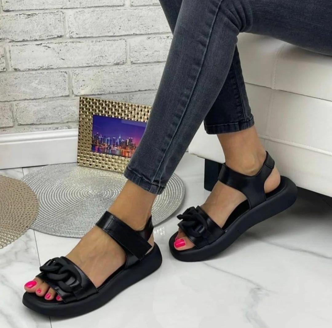 Босоніжки жіночі із натуральної шкіри з декором р. 39/25,5 см