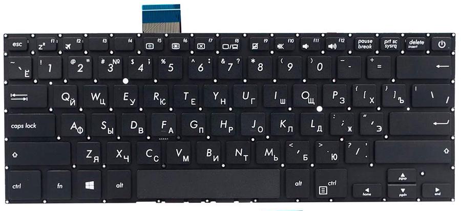 Клавиатура для ноутбука Asus K405/K405UA матовая (0KNB0-F100RU00)