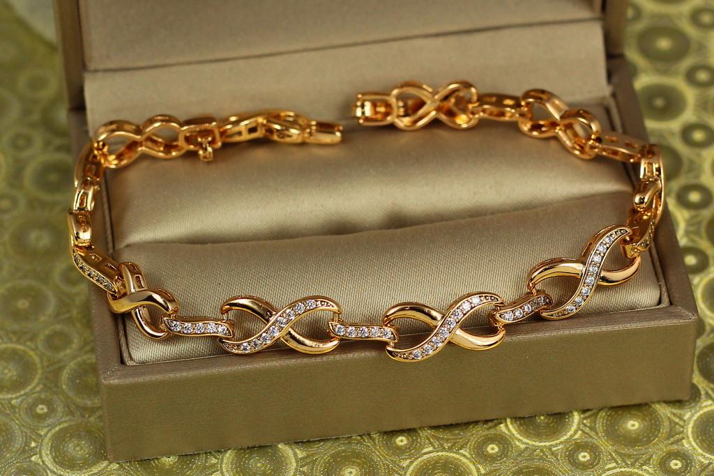 Браслет Xuping Jewelry Восьмерки 20 см х х 6 мм Золотистый (2149957592)