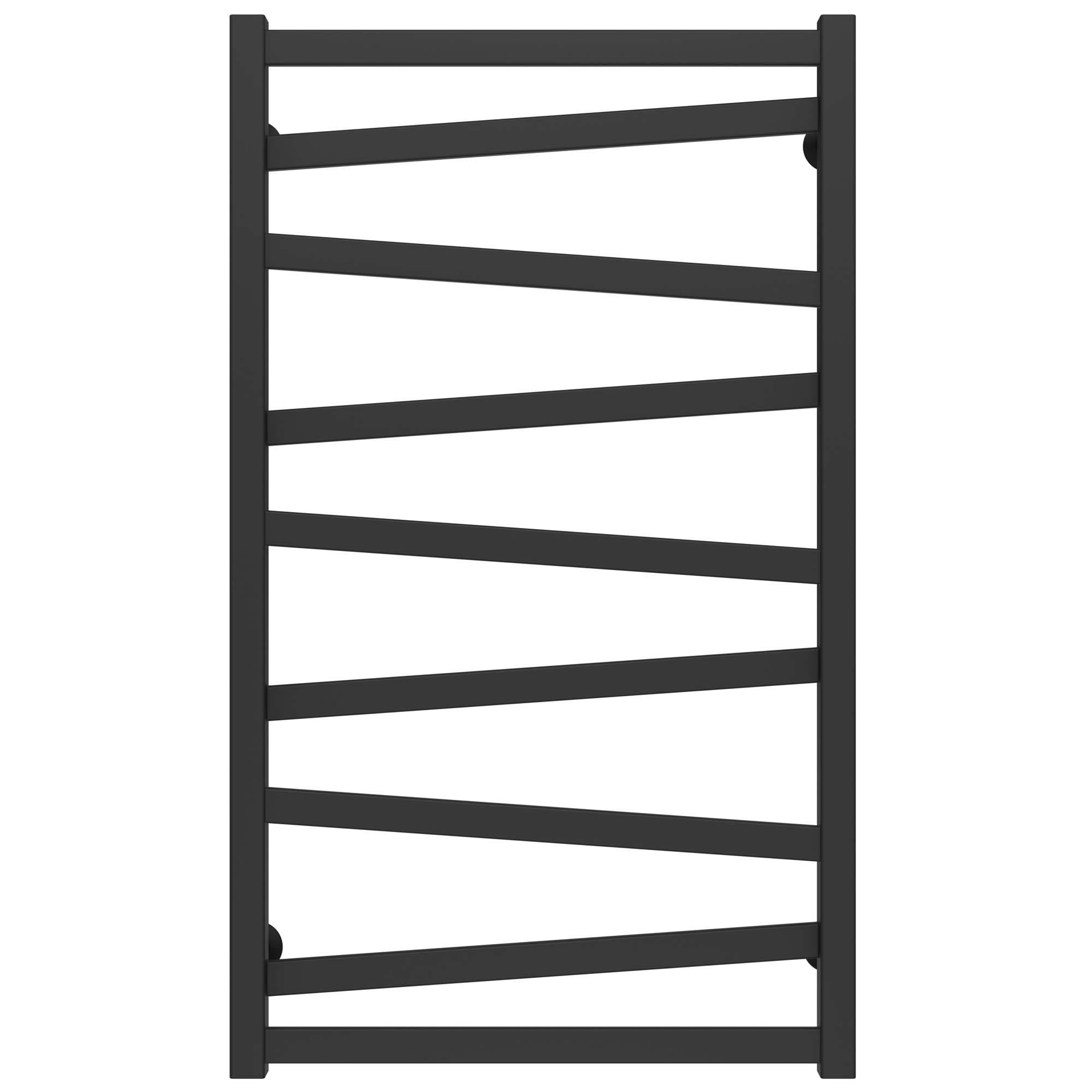 Полотенцесушитель водяной Deffi Alpha П9 нижнее подключение нержавеющая сталь 500х900 мм Черный (A.AL.90.50.9.B.A)