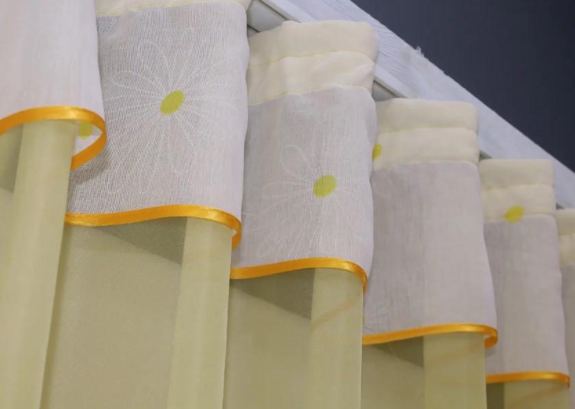 Фіранка арка на кухню 260х170 см Жовтий/Білий (036к) - фото 5 Фіранка арка на кухню 260х170 см Жовтий/Білий (036к) - фото 5