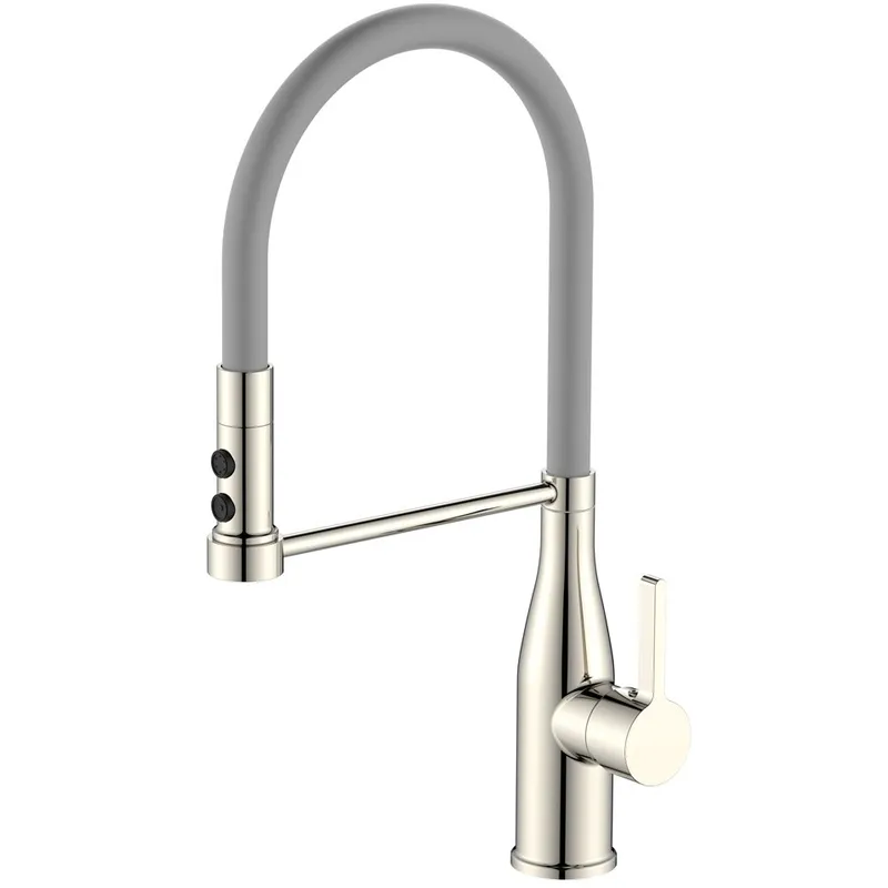 Смеситель для кухни MIXXUS Premium Summer 017 с гибким изливом Grey (MI6963)