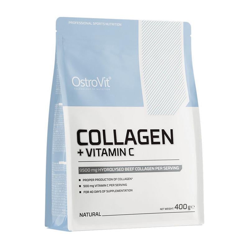 Колаген яловичий гідролізований з вітаміном C 500 мг OstroVit Collagen + Vitamin C 400 г Без смаку