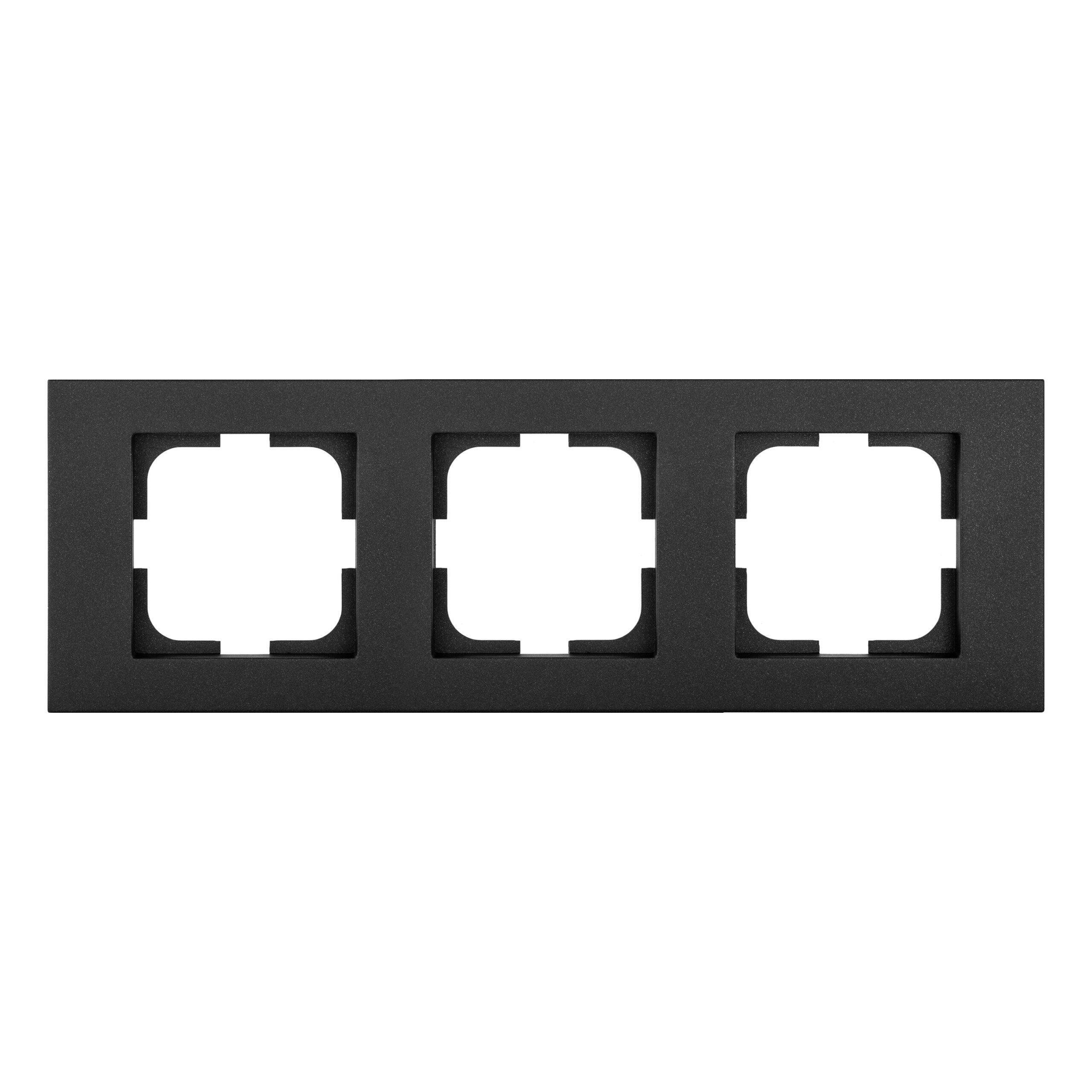 Рамка трехместная горизонтальная Ovivo Grano Черный (00000018669)