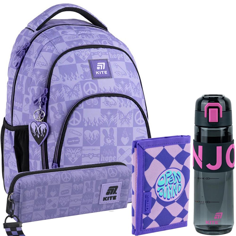 Школьный набор KITE Education teens рюкзак/пенал/бутылка/кошелек (206823)